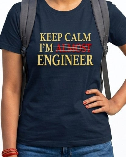 18 Keep Calm I'm Almost Engineer | Men and Women Engineering | Printed T Shirt