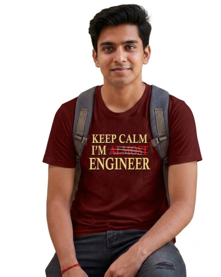 18 Keep Calm I'm Almost Engineer | Men and Women Engineering | Printed T Shirt