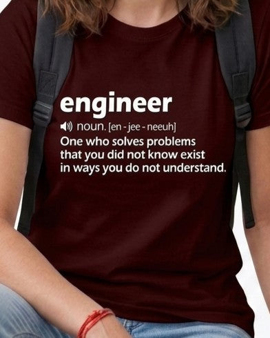 08 Engineer Noun | Men and Women Engineering | Printed T Shirt