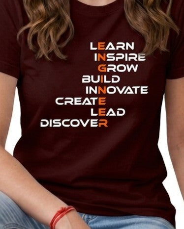 19 Learn Inspire Grow Build | Men and Women Engineering | Printed T Shirt