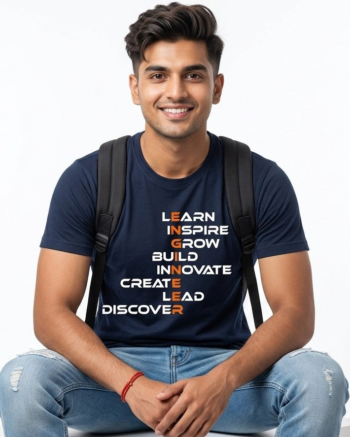 19 Learn Inspire Grow Build | Men and Women Engineering | Printed T Shirt