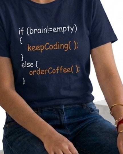 14 If Brain Empty Order Coffee | Men and Women Engineering | Printed T Shirt