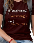 14 If Brain Empty Order Coffee | Men and Women Engineering | Printed T Shirt