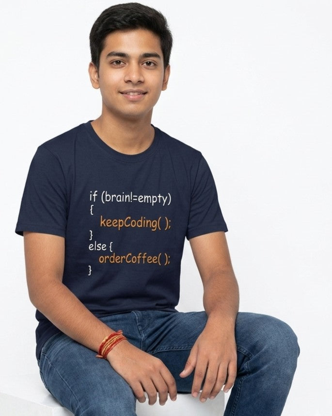 14 If Brain Empty Order Coffee | Men and Women Engineering | Printed T Shirt