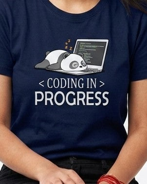 02 Coding in Progress | Men and women Engineering | Printed T shirt