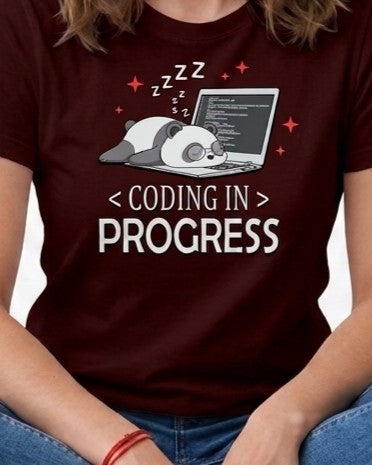 02 Coding in Progress | Men and women Engineering | Printed T shirt