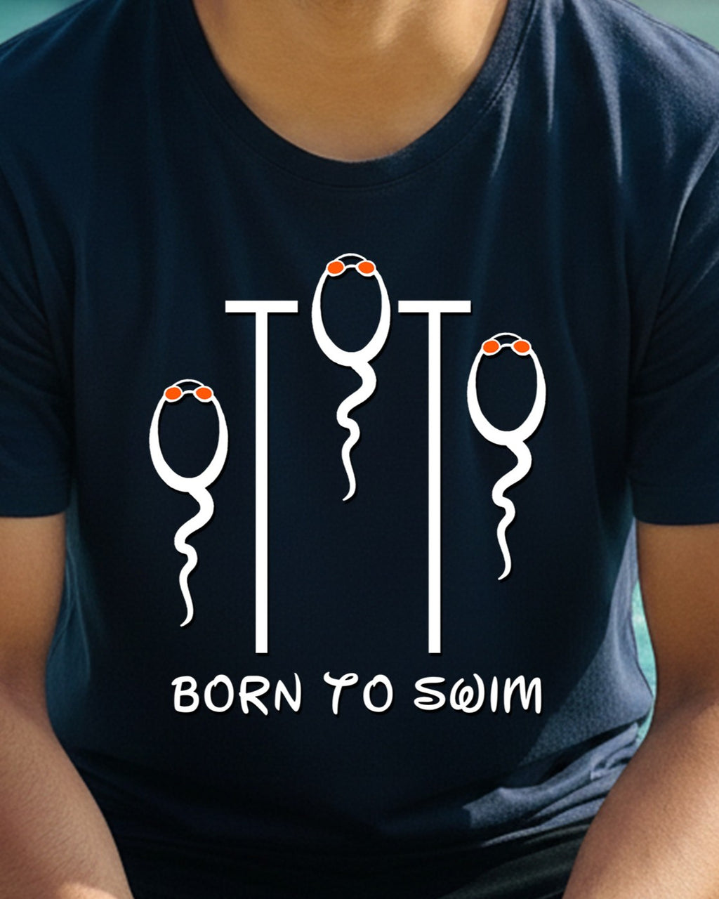 01 Born To Swim | Race | Swimming Printed T Shirt