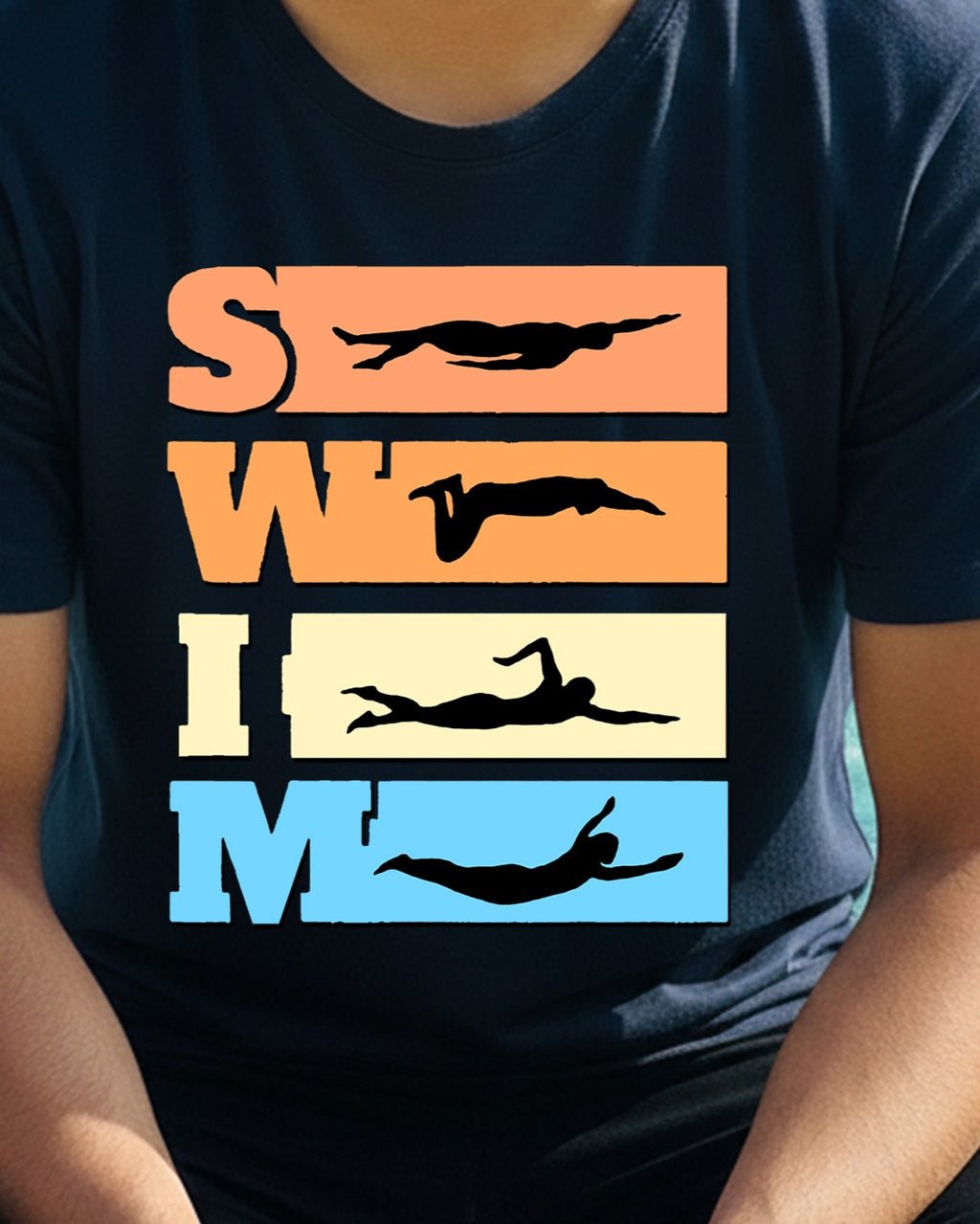 14 SWIM Horizontal lines | Swimming Printed T Shirt
