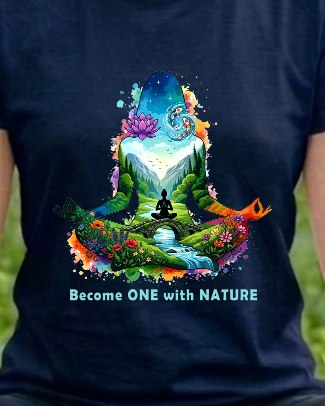 01 Become One With Nature | Yoga Printed T Shirt