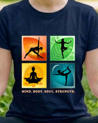 09 Mind Body Soul Strength | Yoga Printed T Shirt