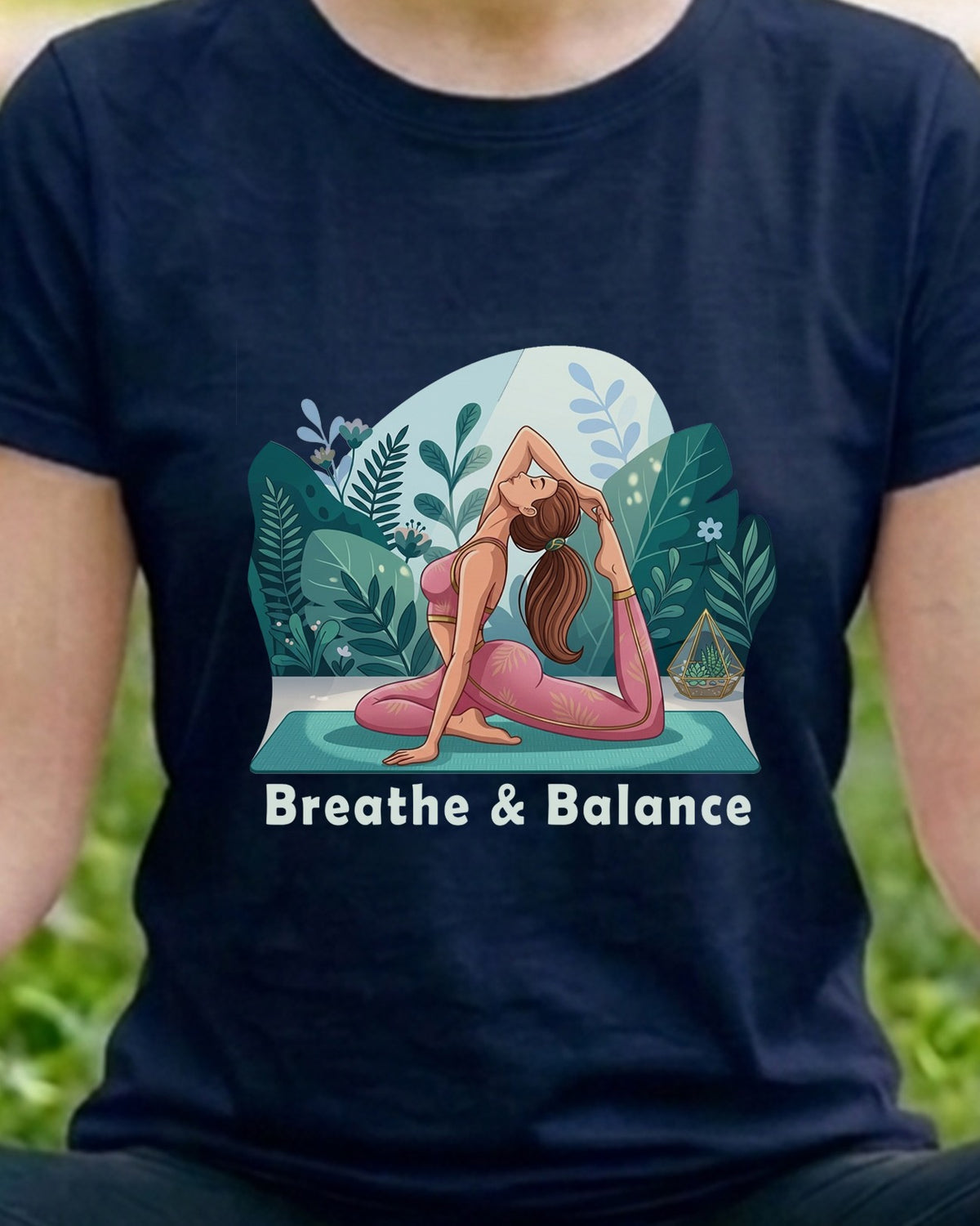 02 Breathe And Balance | Yoga Printed T Shirt