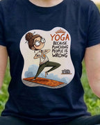 12 Punching People Is Wrong | Yoga Printed T Shirt