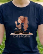 08 Just Breathe | Yoga Printed T Shirt