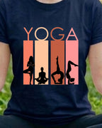 16 Yoga Black Silhouette | Yoga Printed T Shirt