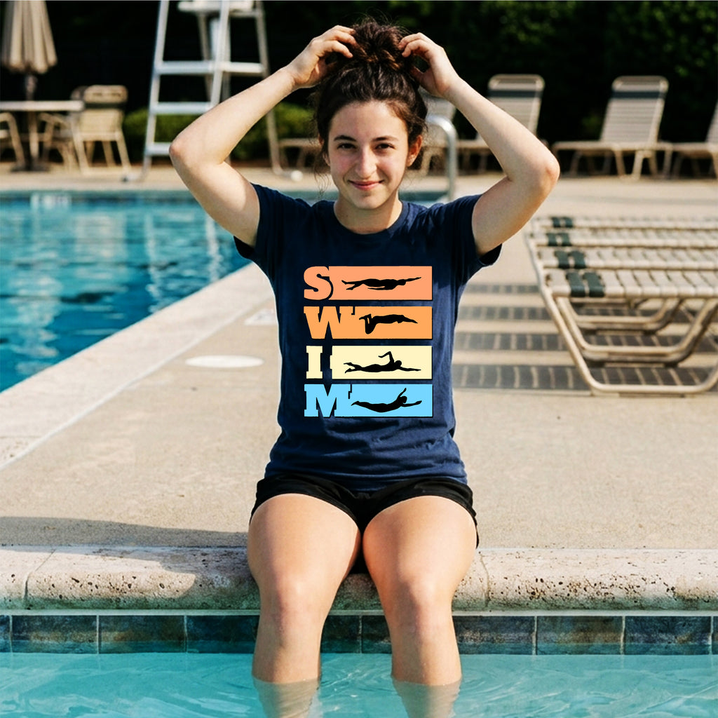 14 SWIM Horizontal lines | Swimming Printed T Shirt
