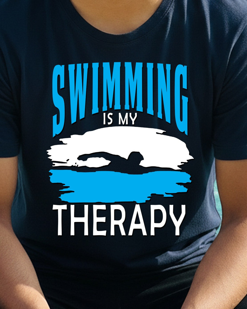 17 Swimming is my Therapy | Swimming Printed T Shirt