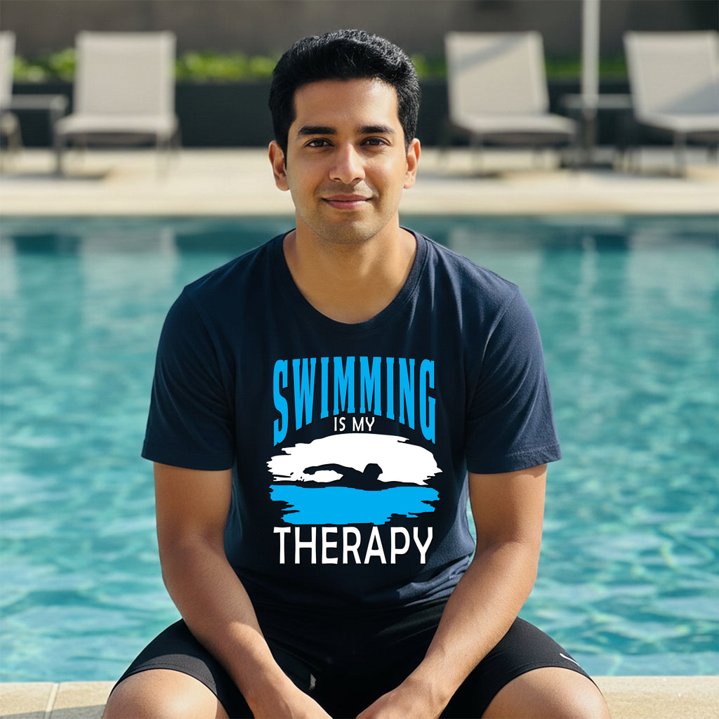 17 Swimming is my Therapy | Swimming Printed T Shirt