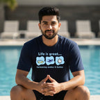 09 Life is great Swimming makes it Better | Swimming Printed T Shirt