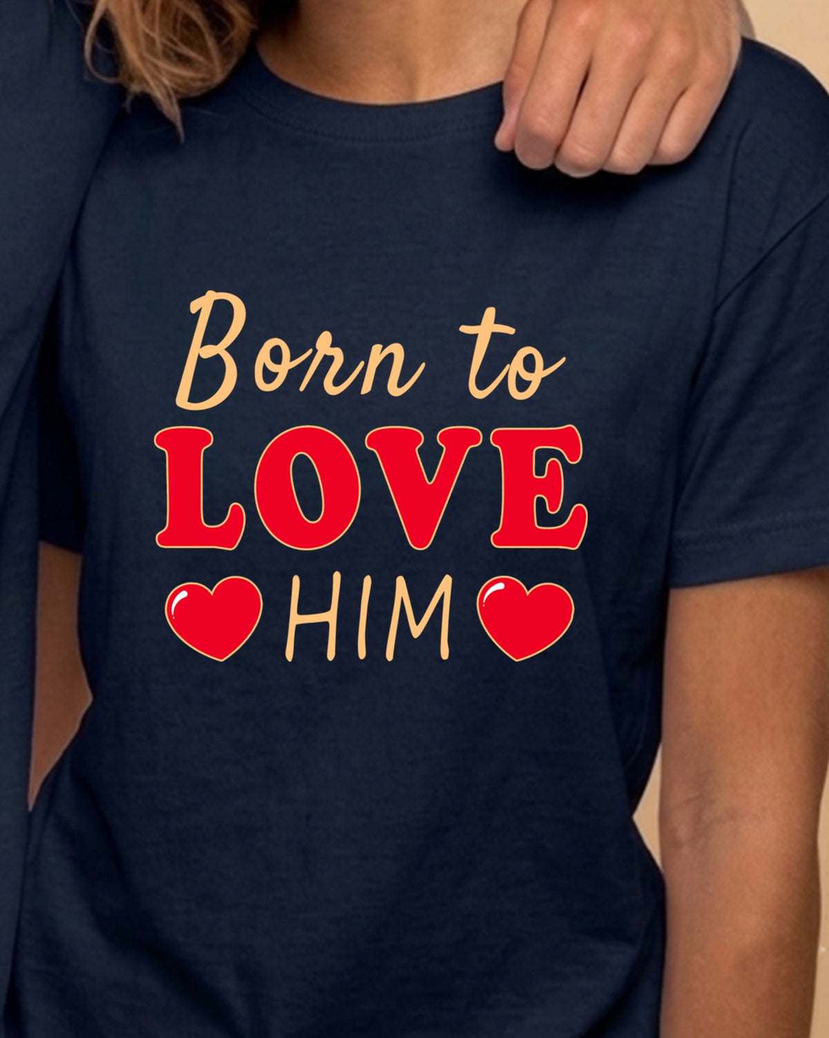 02 Born to love him / her | Couples Printed T Shirt