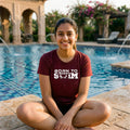 02 Born To Swim | Text | Swimming Printed T Shirt