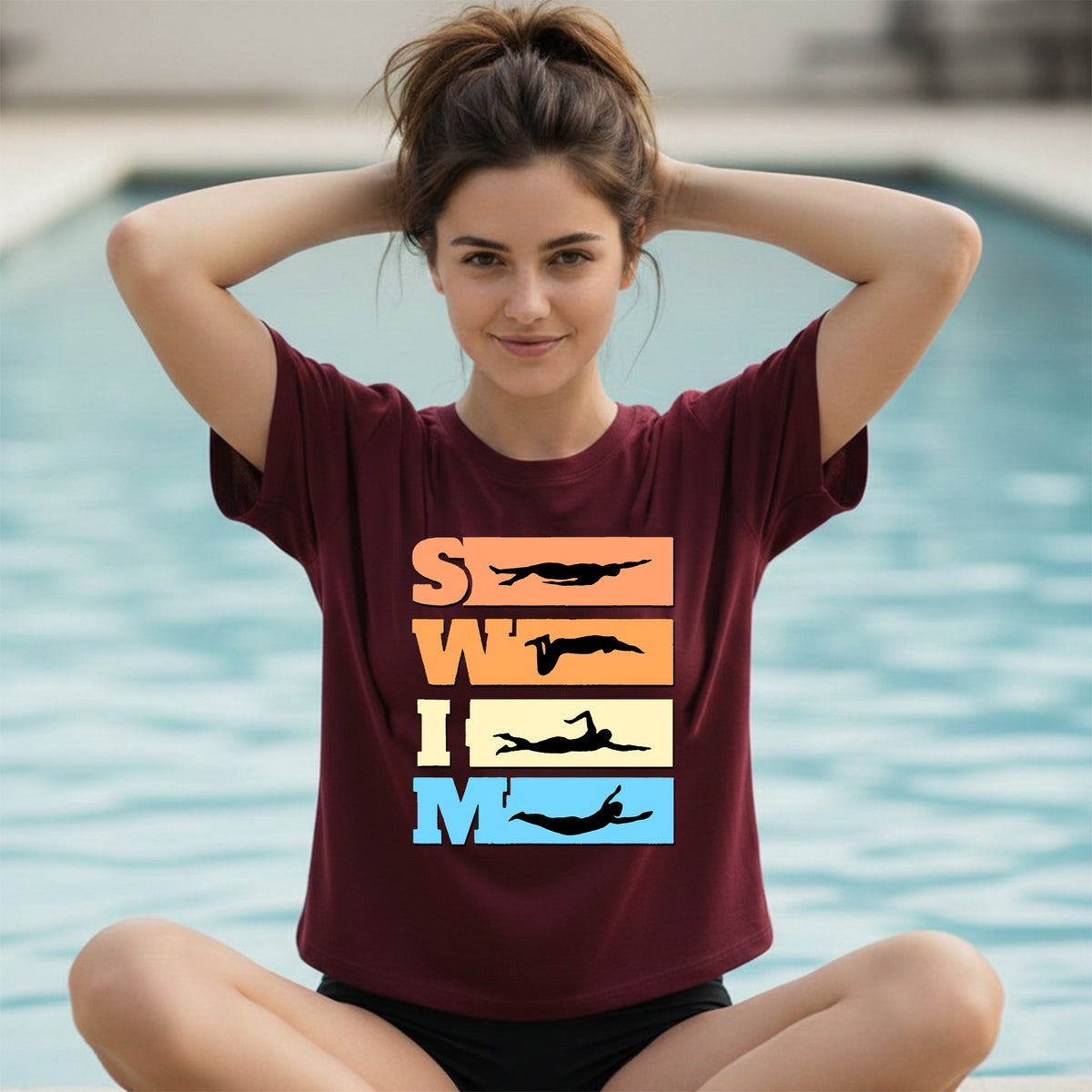 14 SWIM Horizontal lines | Swimming Printed T Shirt