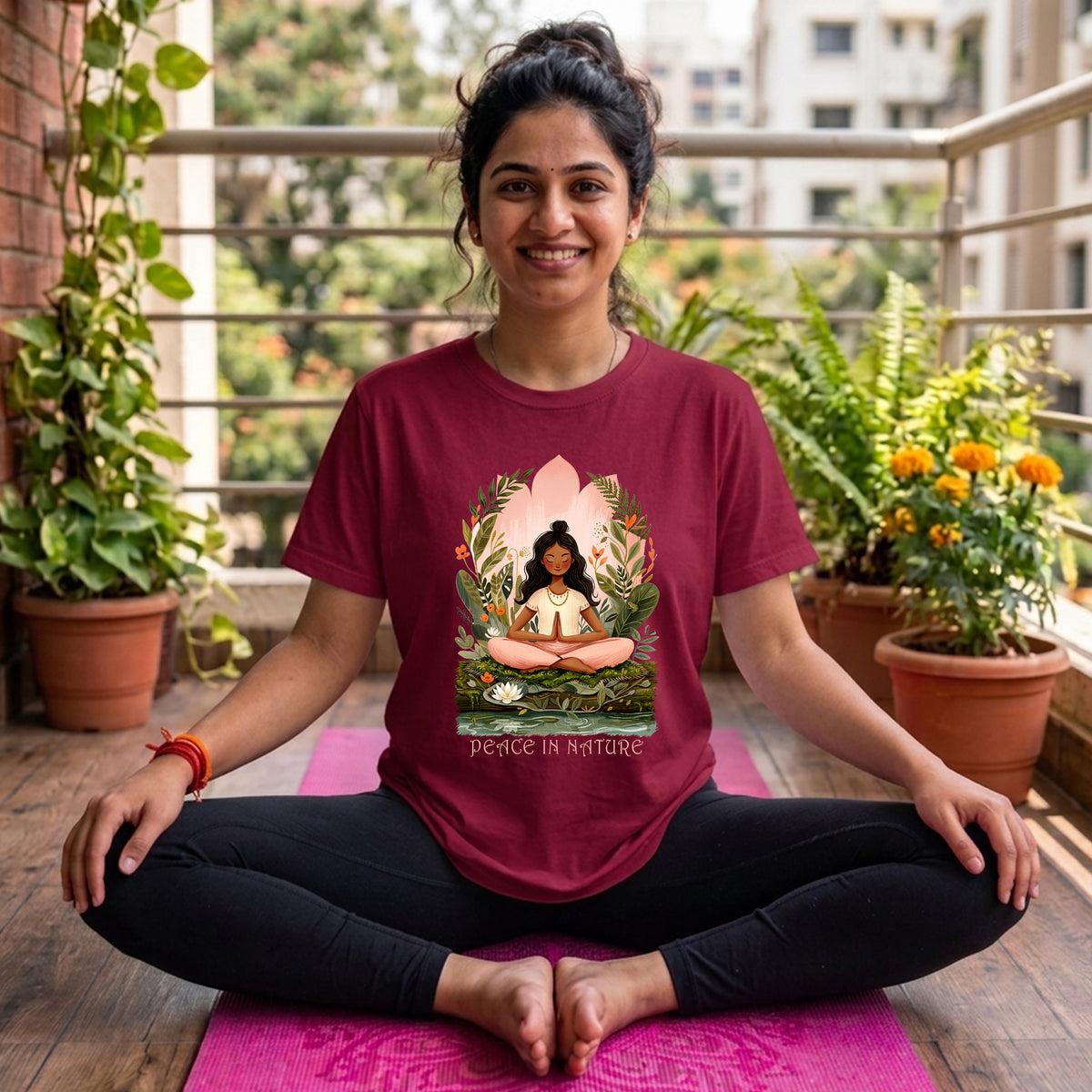 11 Peace In Nature | Yoga Printed T Shirt