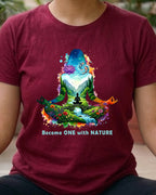 01 Become One With Nature | Yoga Printed T Shirt