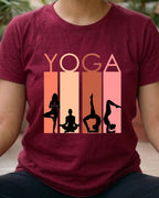 16 Yoga Black Silhouette | Yoga Printed T Shirt