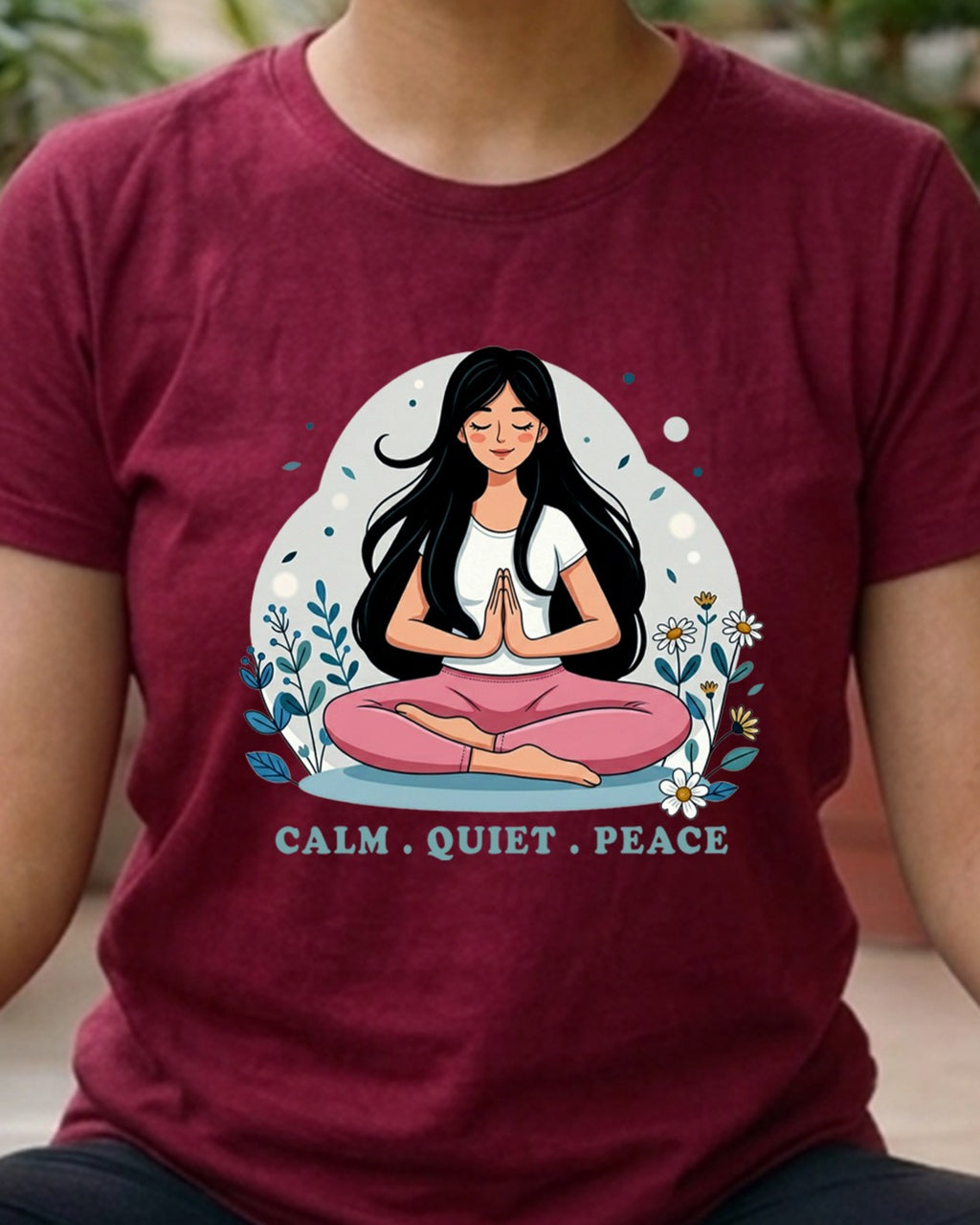 03 Calm Quiet Peace | Yoga Printed T Shirt