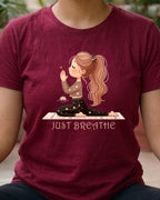 08 Just Breathe | Yoga Printed T Shirt