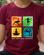 09 Mind Body Soul Strength | Yoga Printed T Shirt