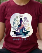 07 Inner Peace | Flowers | Yoga Printed T Shirt
