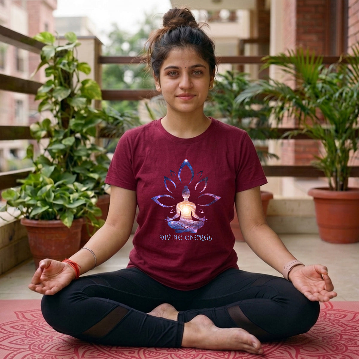 04 Divine Energy | Yoga Printed T Shirt