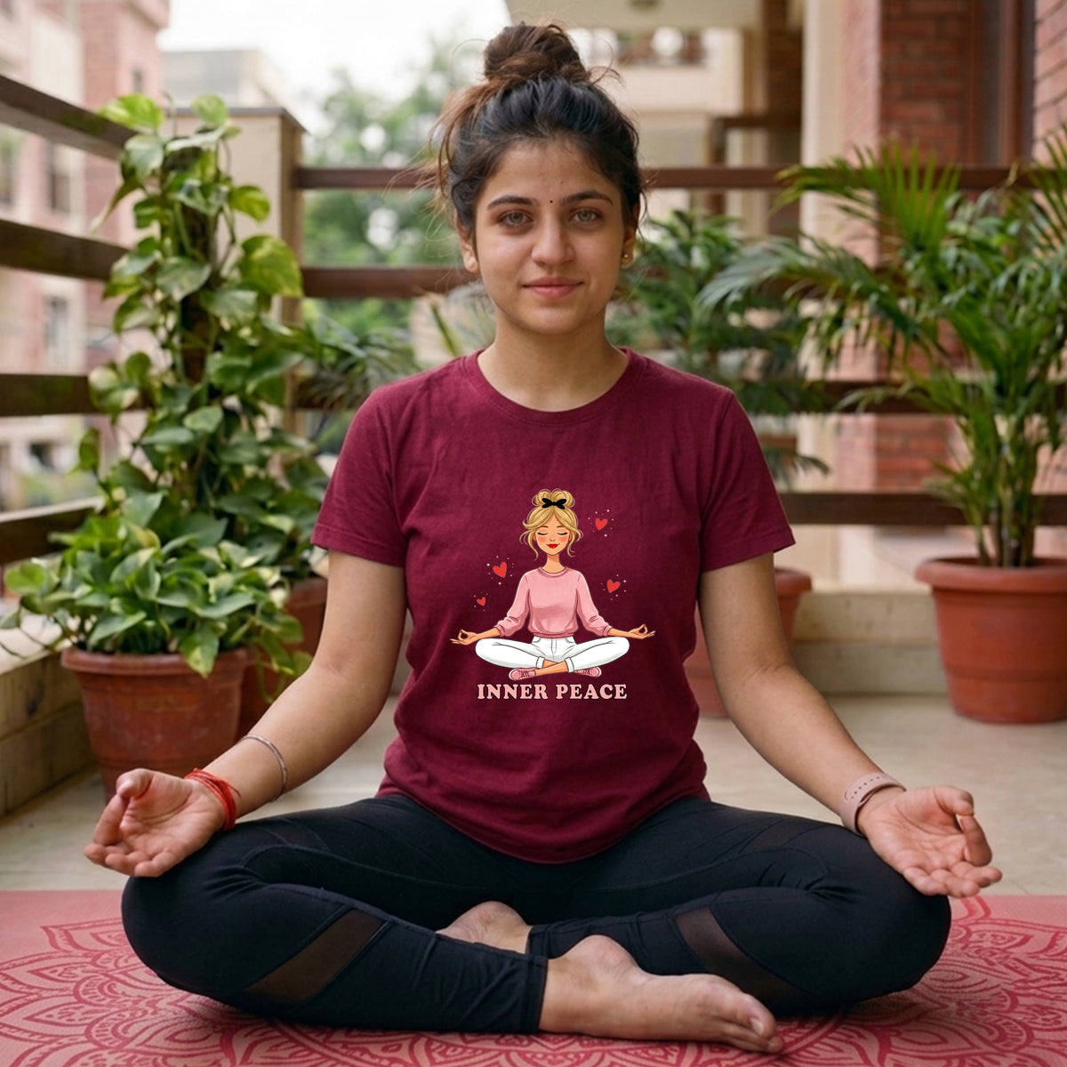 06 Inner Peace | Girl | Yoga Printed T Shirt