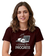 02 Coding in Progress | Men and women Engineering | Printed T shirt