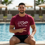 11 Peace Love Swim | Swimming Printed T Shirt