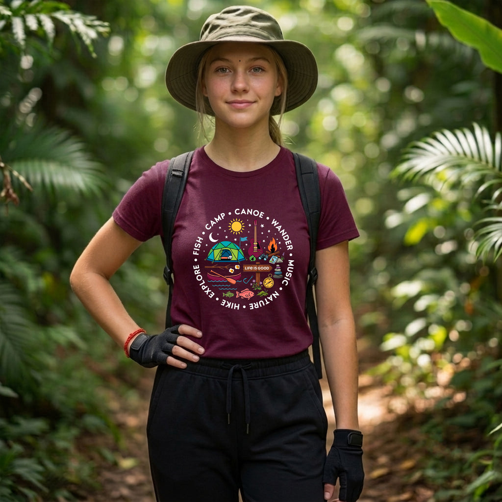 04 Camp Canoe Wander | Trekking Printed T Shirt
