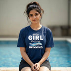 07 Just A Girl Who Loves Swimming | Swimming Printed T Shirt
