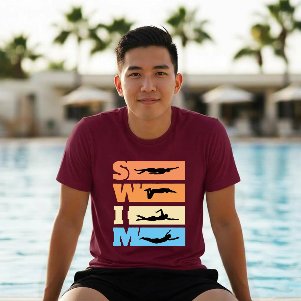 14 SWIM Horizontal lines | Swimming Printed T Shirt
