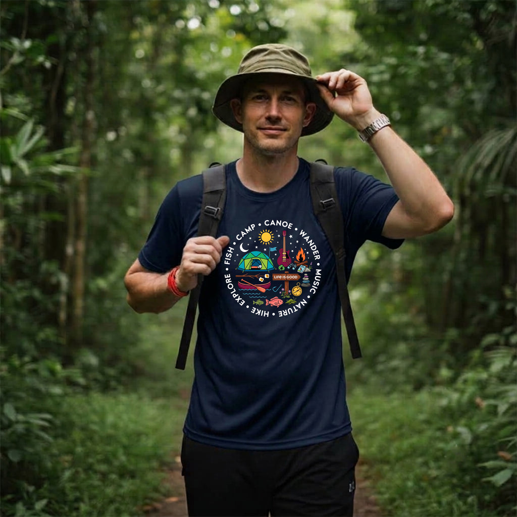 04 Camp Canoe Wander | Trekking Printed T Shirt