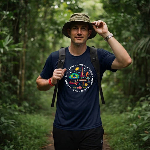 04 Camp Canoe Wander | Trekking Printed T Shirt