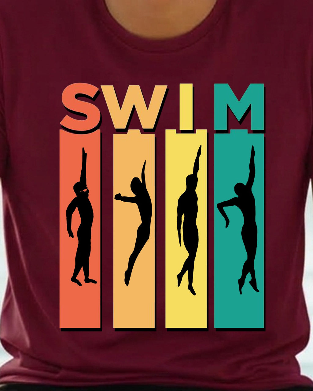 15 SWIM Vertical lines | Swimming Printed T Shirt