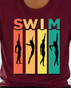 15 SWIM Vertical lines | Swimming Printed T Shirt