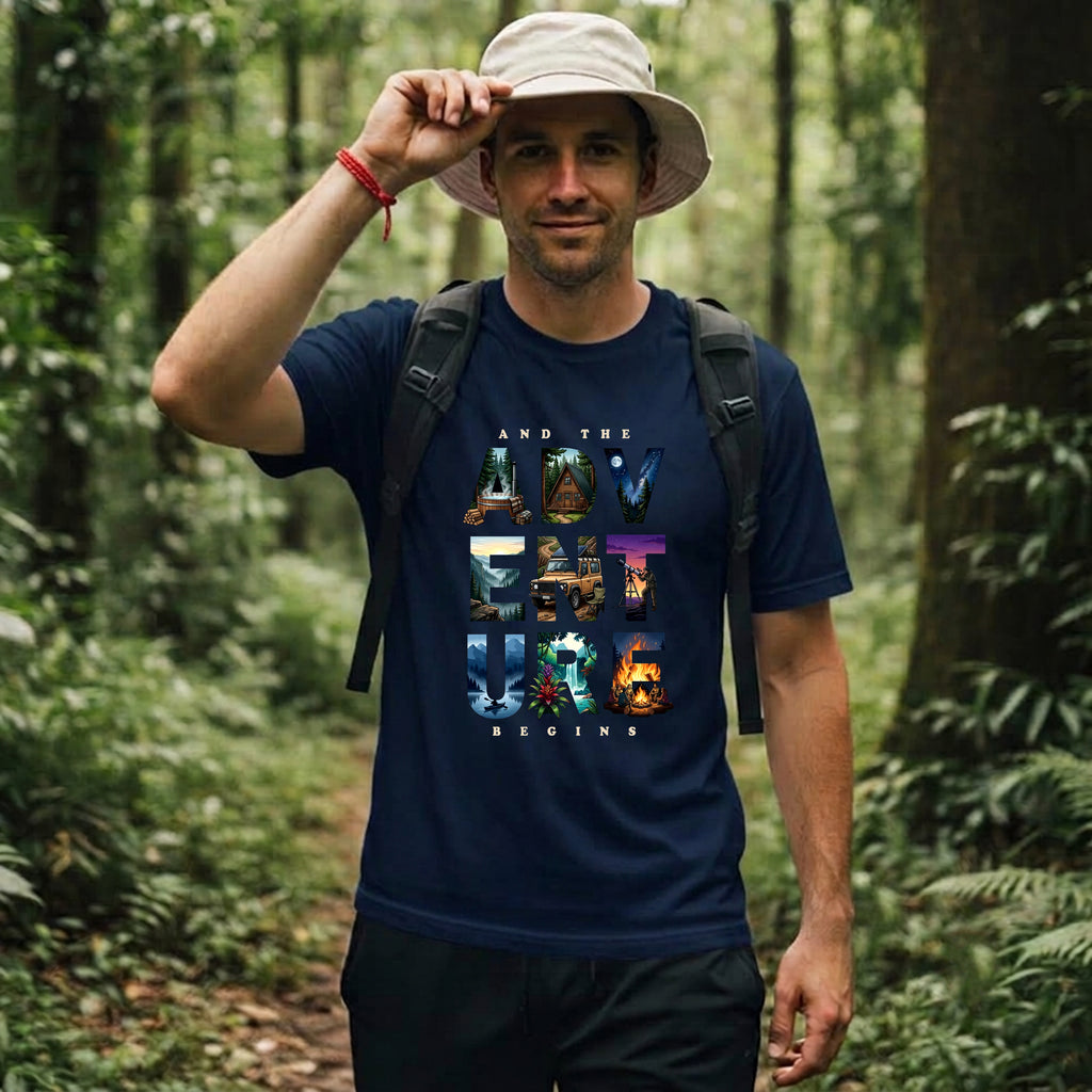 02 Adventure Begins | Trekking Printed T Shirt