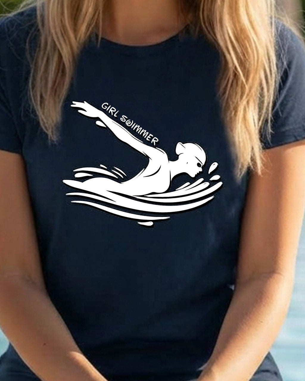 05 Girl Swimmer | Swimming Printed T Shirt
