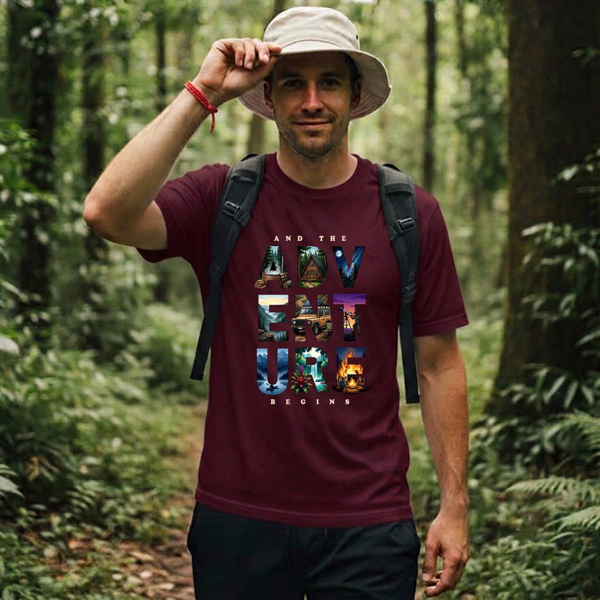 02 Adventure Begins | Trekking Printed T Shirt