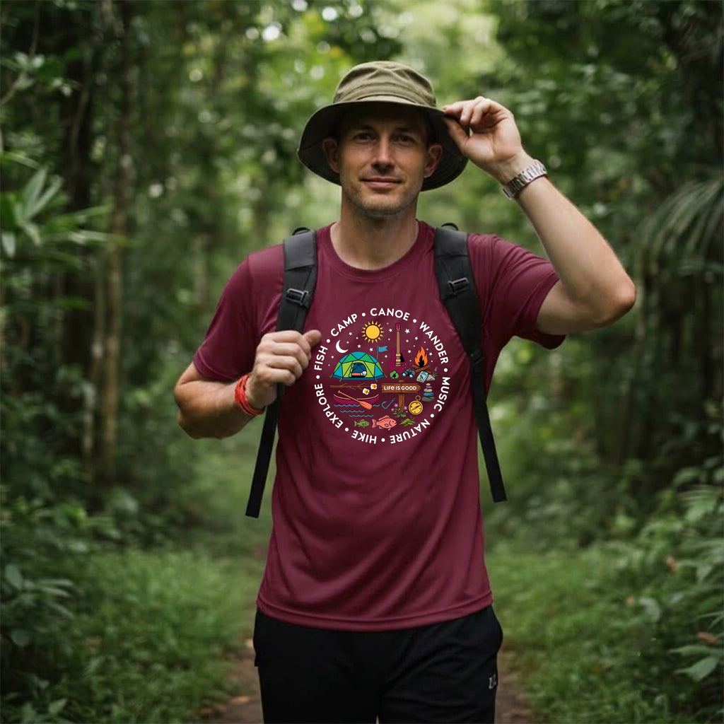 04 Camp Canoe Wander | Trekking Printed T Shirt