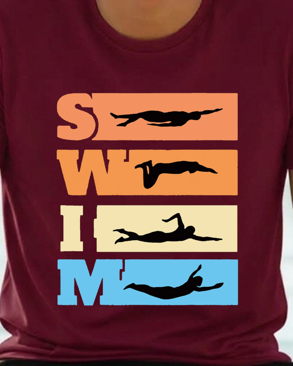 14 SWIM Horizontal lines | Swimming Printed T Shirt