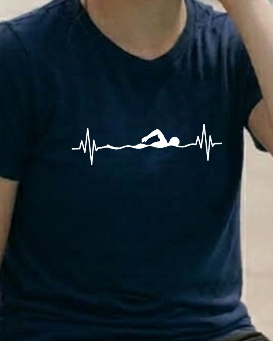 13 Heartbeat | Swimming Printed T Shirt