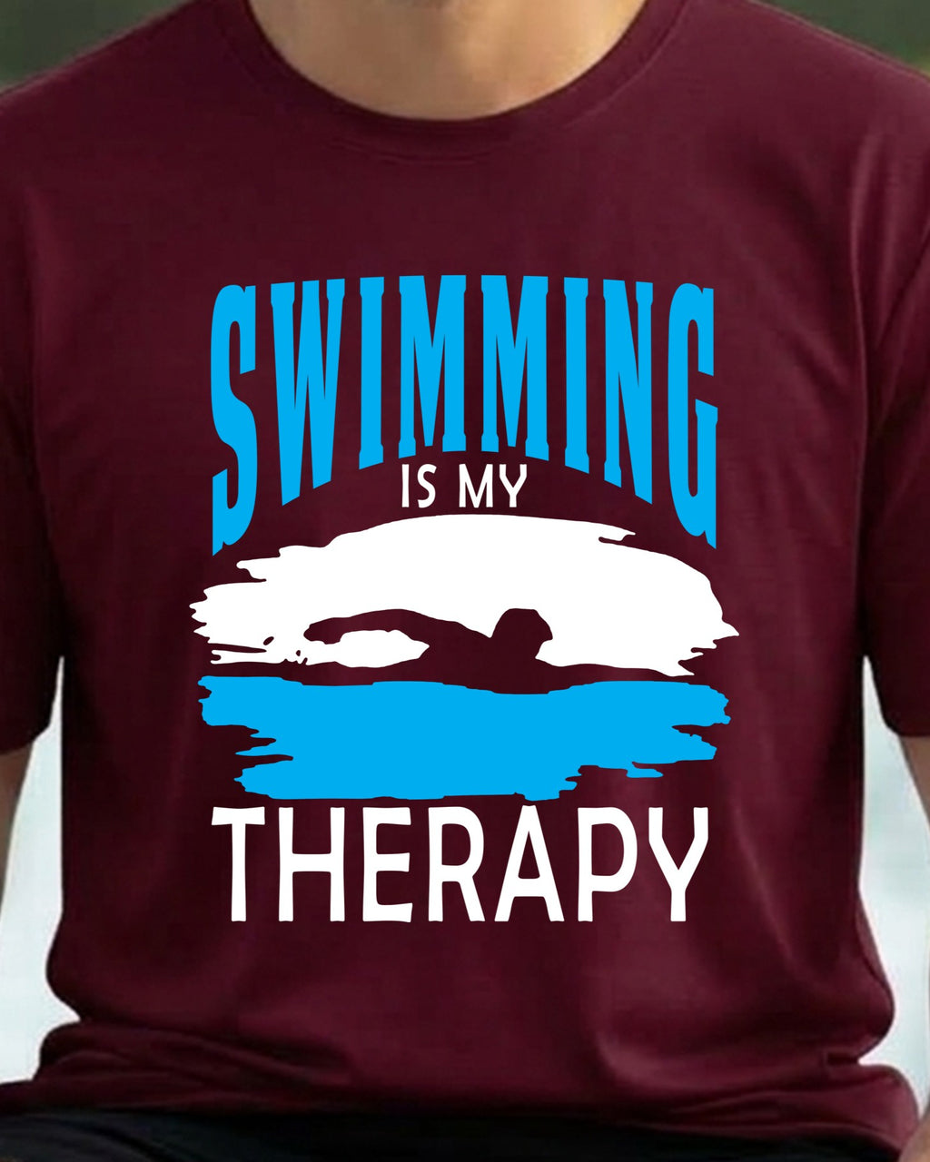 17 Swimming is my Therapy | Swimming Printed T Shirt